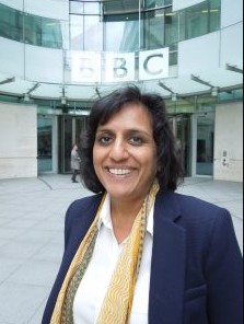 Ritula Shah in her BBC Studio. income, earning, net worth